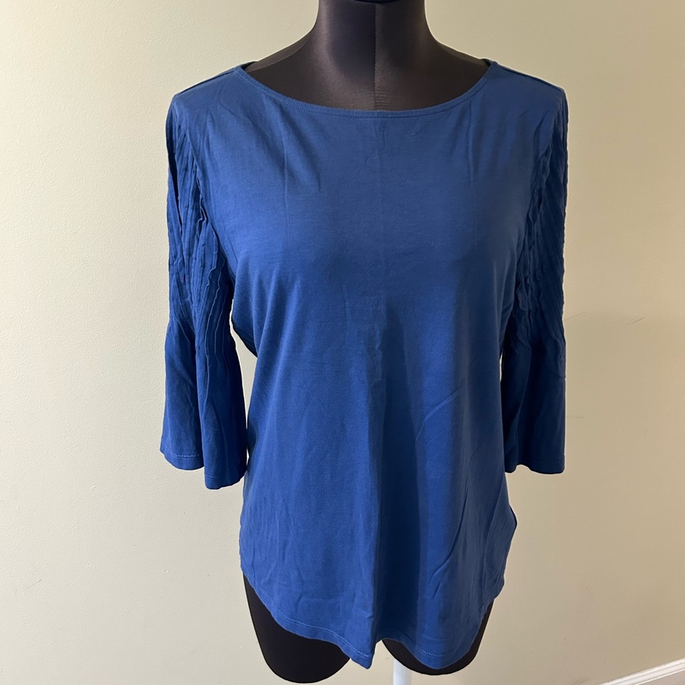 Lauren Ralph Lauren Blue Blouse with 3/4 Sleeves size M